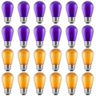 Meconard S14 Purple And Orange Led Light Bulbs, 24PACK 1W Plastic Shatterproof New. Price: $44.24.