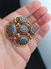 Vintage Sarah Coventry 1968 Lights Of The East Multicolor Mosaic Brooch 3/4" Pre-owned. Price: $14.99.