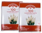 Holiday Time 100 Clear Mini Lights Green Wire 2-PACK, New. Price: $26.75.