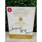 Wondershop Target 100 Led Micro String Lights Pure White Warm Gold Green Wire New. Price: $6.99.