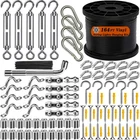 164FT Outdoor String Light Hanging Kit Vinyl-coated 304 Stainless Steel Wire New. Price: $56.99.