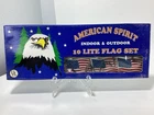 Nib Vintage American Spirit 10 Lite Flag Set Indoor/outdoor String Lights Y2K New. Price: $19.99.